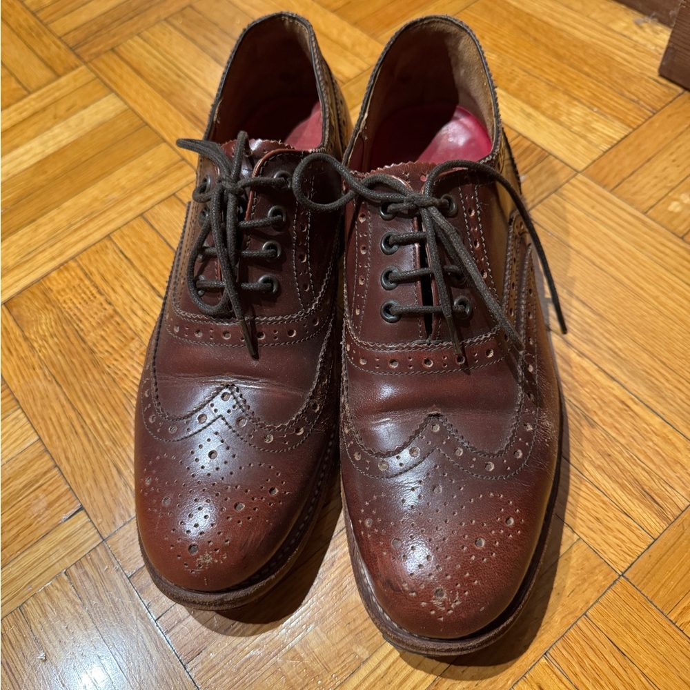 Grenson brogue brown leather shoes